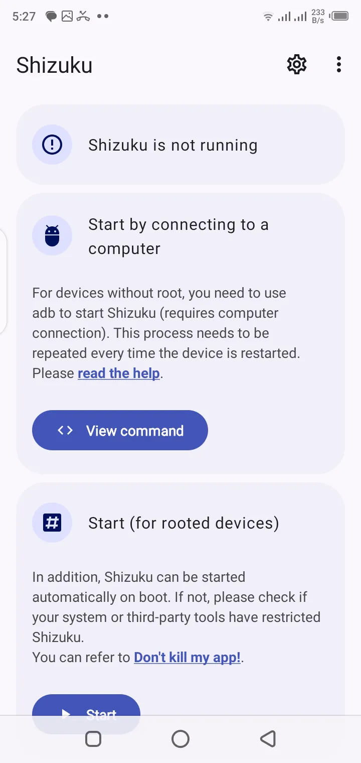 Screenshot of Shizuku APK for Android Download